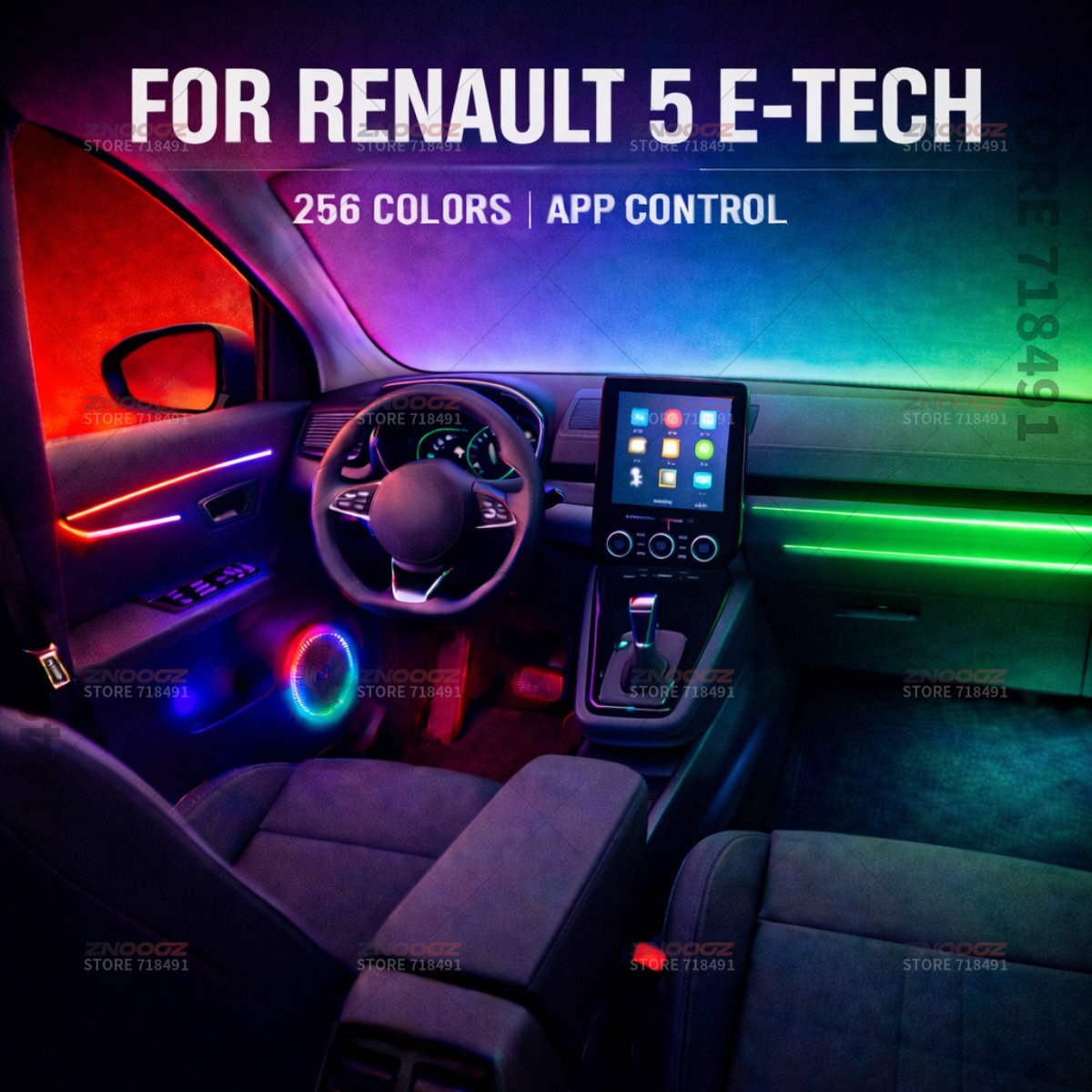 Tech Accessories Renault - 22in1 RGB Car Interior Acrylic Car