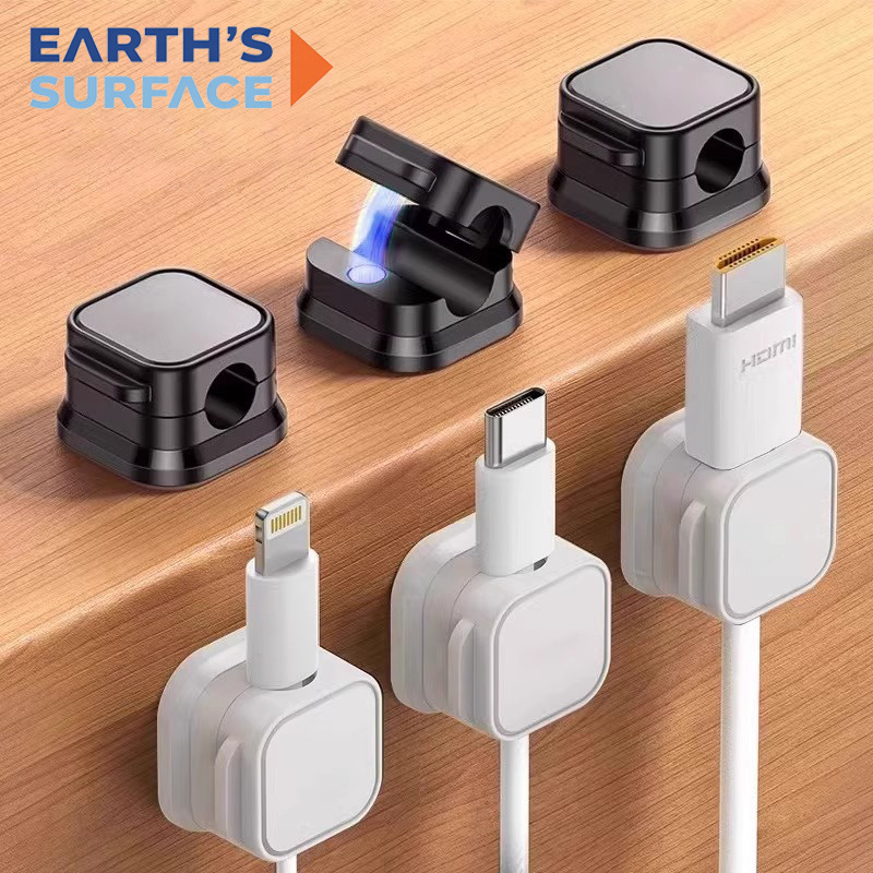 Desk Cable Clip - Magnetic Cable Clip Winder Holder Adhesive