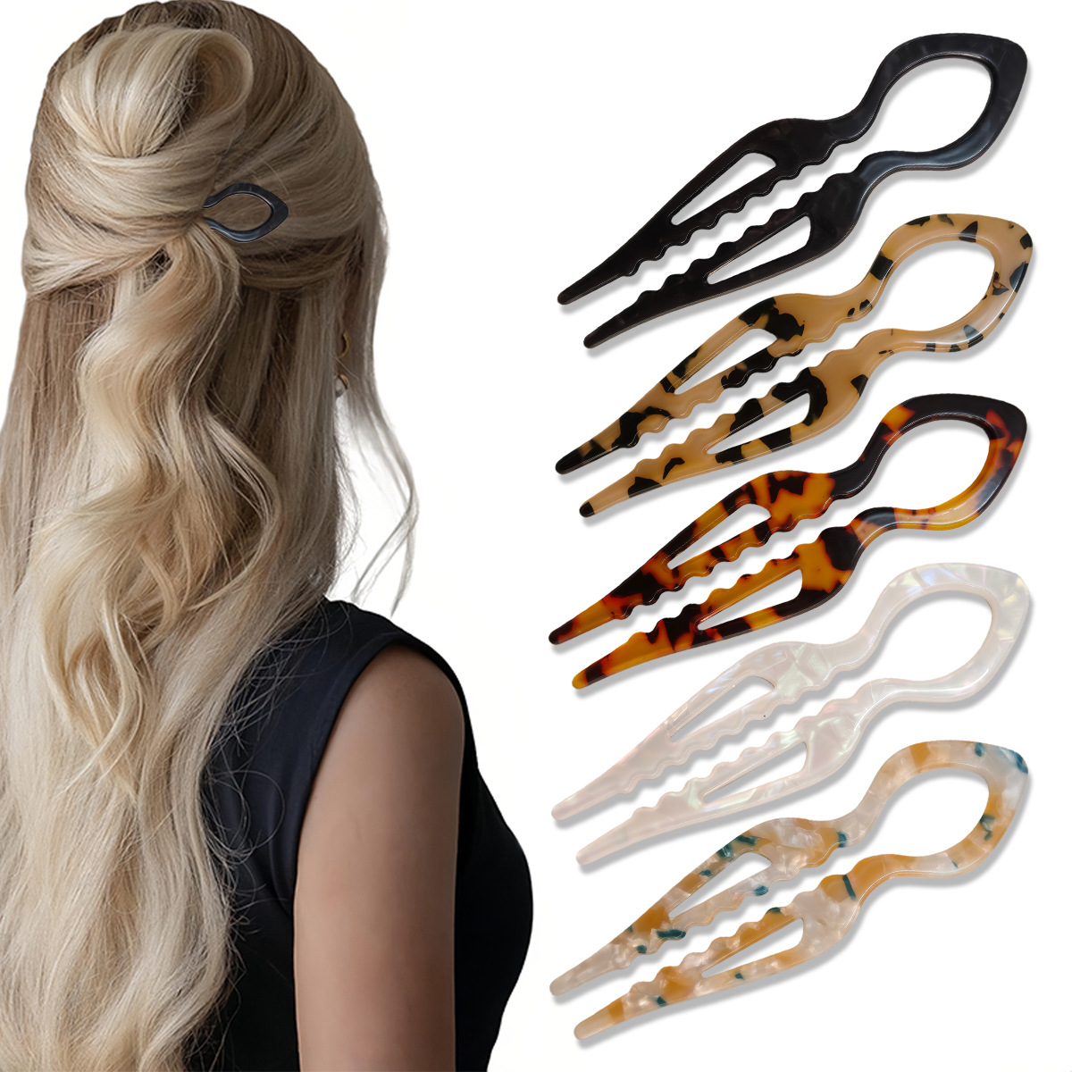 U-Shaped Hair Sticks Tortoises - đánh giá và giá Tech Hair Accessories