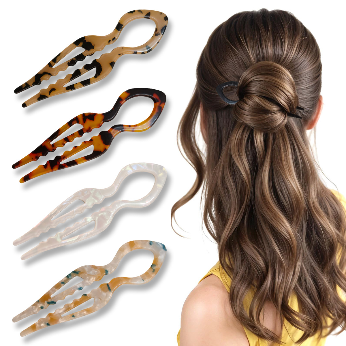 U-Shaped Hair Sticks Tortoises - đánh giá và giá Tech Hair Accessories