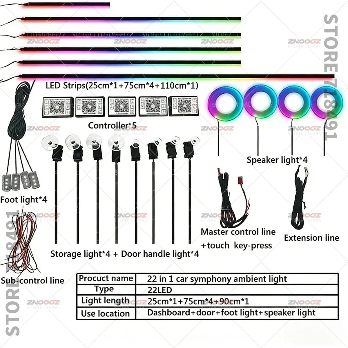 22in1 RGB Car Interior Acrylic - đánh giá và giá Tech Accessories Renault