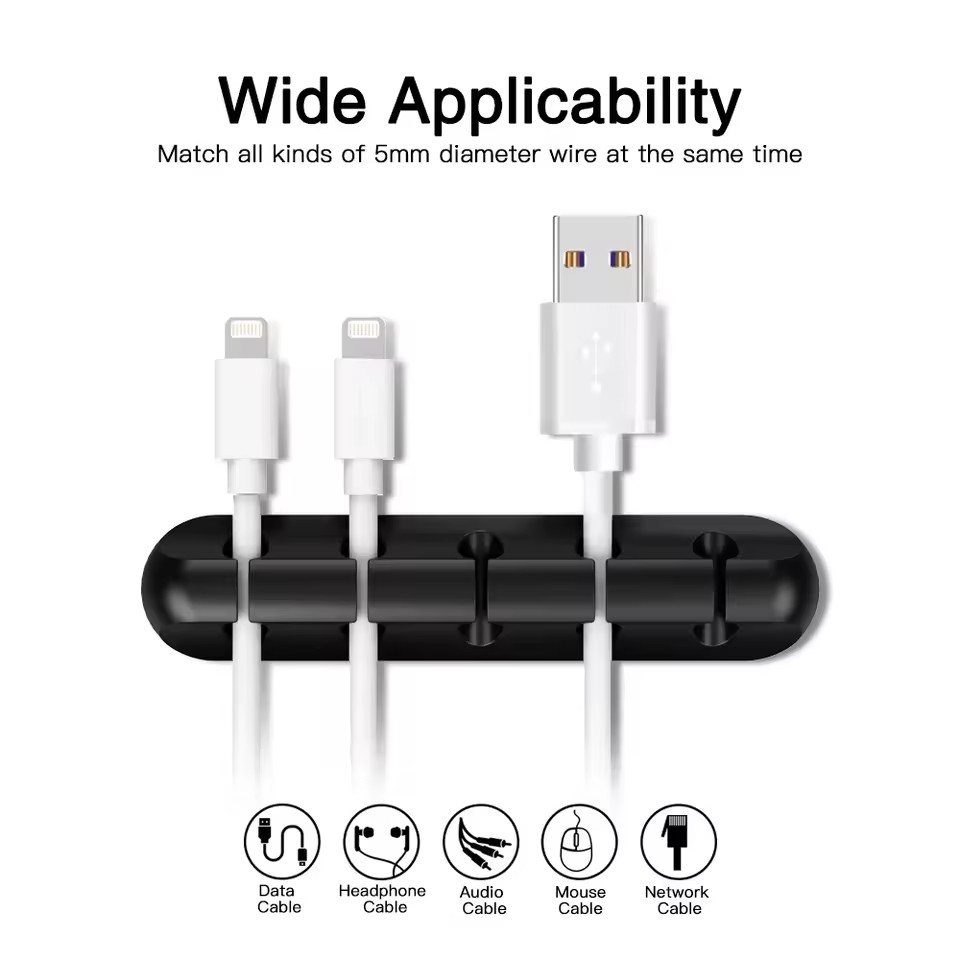 Silicone USB Cable Organizer U - đánh giá và giá Desk Cable Clip