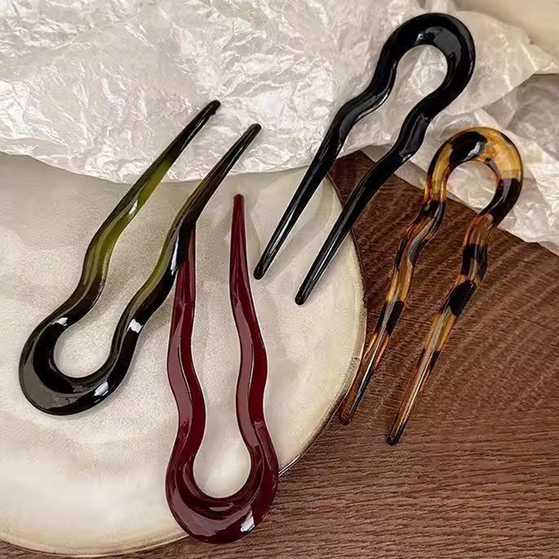 Elegant Acrylic U-shaped Hairp - đánh giá và giá Tech Hair Accessories