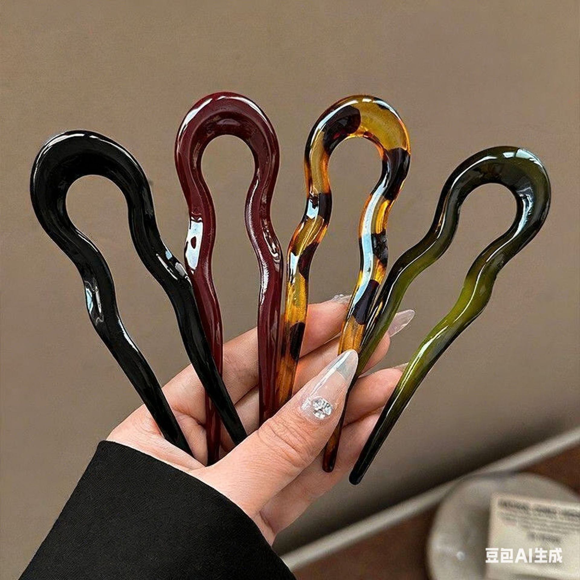 Elegant Acrylic U-shaped Hairp - đánh giá và giá Tech Hair Accessories